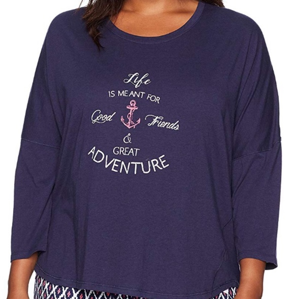 Nautica Women's Graphic Knit Lounge Top 🆕